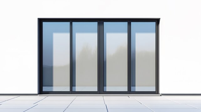 A modern sliding window with sleek lines and large glass panes.