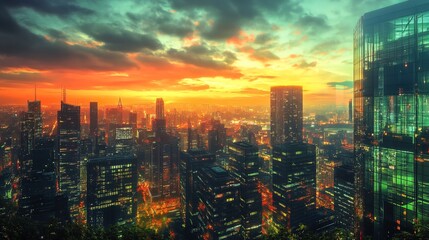 Fototapeta premium Sustainable Energy Solutions Transforming the Cityscape 