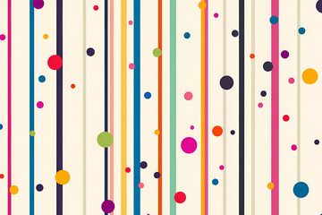 Rainbow Stripes and Dots Pattern 