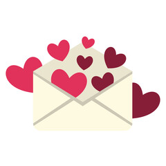 Envelope With Hearts Illustration