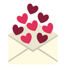 Envelope With Hearts Illustration