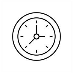 Clock icon isolated on a white background. Vector illustration.