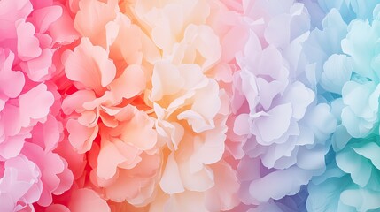 Fototapeta premium Beautiful Floral Pattern with Soft Pastel Colors in Shades of Pink, Orange, and Light Blue Petals
