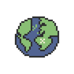 Obraz premium round earth planet pixel art