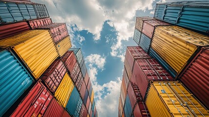 Fototapeta premium International Cargo Shipments Row 