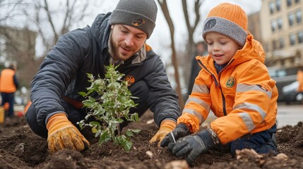 3.12 Arbor Day, people planting trees, planting saplings, big trees, trees of life, greening