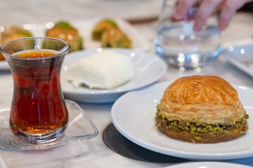 Traditional Turkish Pistachio Baklava Photo, Eminonu Istanbul, Turkiye (Turkey)