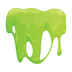Cartoon green slime isolated on white background with a playful and vibrant design