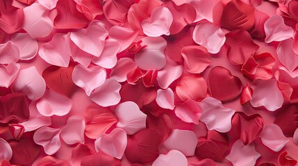 Obraz premium Vibrant Collection of Colorful Fabric Petals in Shades of Red and Pink for Creative Decoration and Events