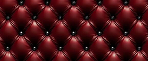 Elegant vintage quilted sofa with a striking red fabric.