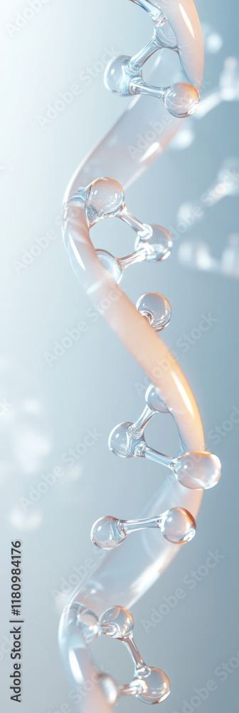 Aufkleber transparent dna strand with molecular structures, symbolizing genetics and science