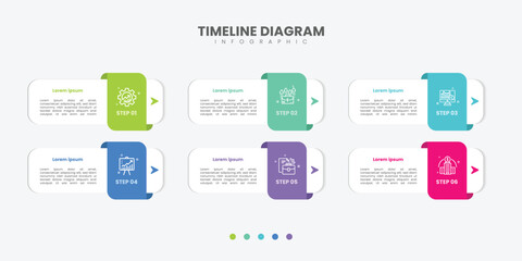 Naklejka premium Business infographic template. 4 Step timeline journey. Process diagram, 4 options gear on white background, Infograph elements
