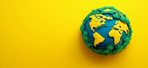 Eco-Friendly Earth in Papercut Art Style 