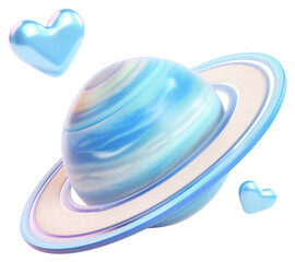 PNG Planet hearts space blue.