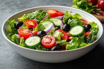 Fresh and Vibrant Greek Salad in a Bowl