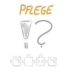 Pflege Text puzzle Grafik
