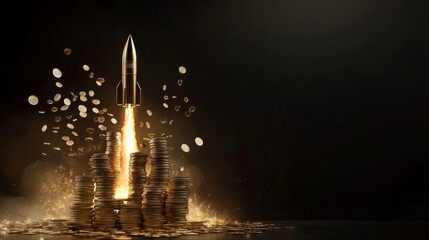 A symbolic illustration of bull market concepts complete with ample copyspace.