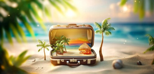 Fototapeta premium Ideal space for promotional content on vacation travel.