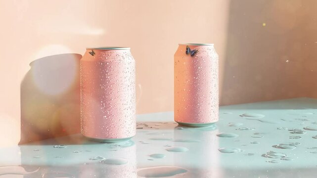fizzy packaging can mockup design 3d rendering seamless looping overlay 4k virtual video animation background