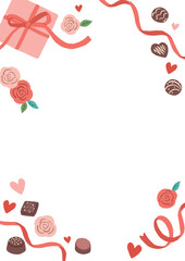 可愛いバレンタインのフレーム