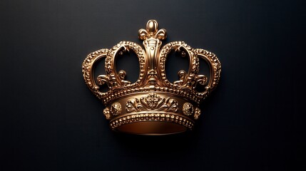 Golden crown on dark background.