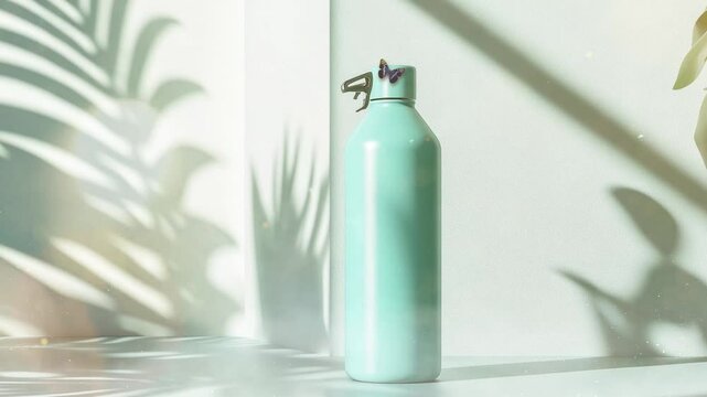 sport water bottle mockup 3d rendering seamless looping overlay 4k virtual video animation background