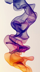 Naklejka premium Soft, flowing abstract shapes in purple, orange, and pink hues