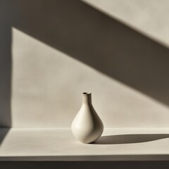 White vase sunlight minimalist interior decor