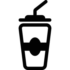 Simple vector icon of takeaway coffee