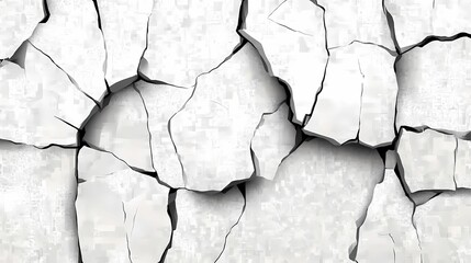 Large cracks on transparent background.
