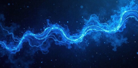 Intense blue energy streaks across a canvas of black, surreal, background