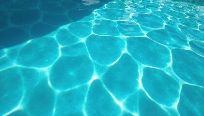 Turquoise water, ripped surface, pool bottom visible, wave, ripped