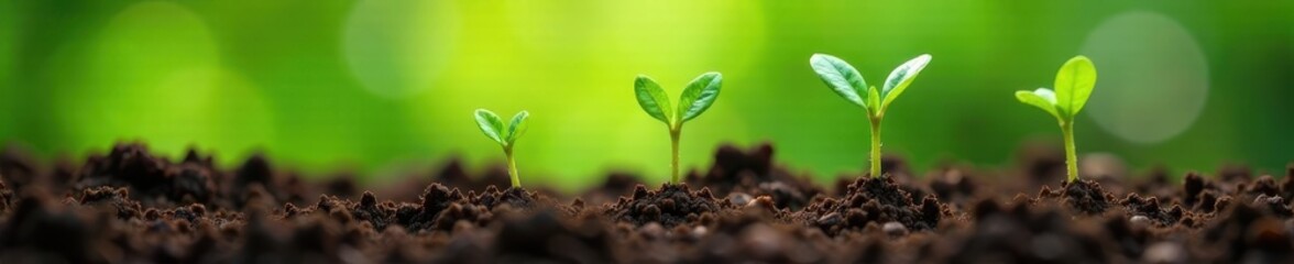 Vibrant green coffee seedlings sprout, healthy growth , background, coffee bean