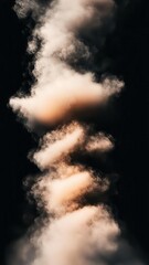 Smoke clouds mist softness concept. Swirling clouds of dust against a dark background.