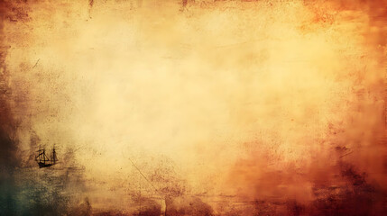 Abstract Gold and Brown Background with Ship Illustration