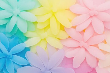 Obraz premium Colorful Floral Background with Pastel Flowers in Shades of Blue, Pink, and Yellow