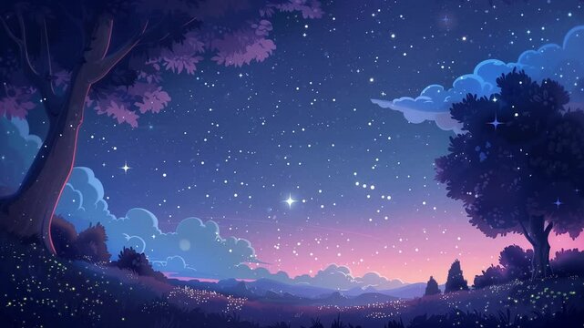 beautiful nature night sky background video seamless looping overlay 4k virtual video animation background