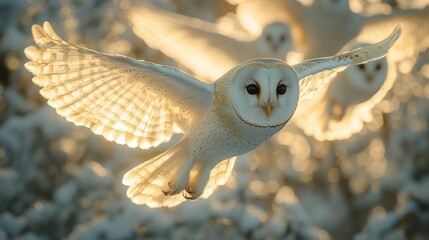 Golden Hour Barn Owl Flight