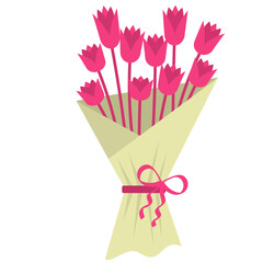 Pink Flower Bouquet Illustration
