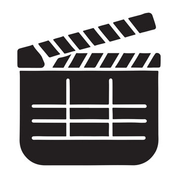 recommend clip art: Movie Clapperboard Silhouette Vector Icon