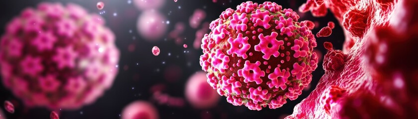 Obraz premium Intricate 3D Representation of a Pathogen Cells in Vibrant Colors Highlighting Structure and Complexity of Microorganism Life