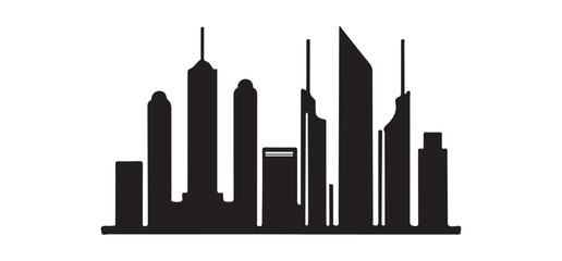 Modern City Buildings Silhouette Illustration