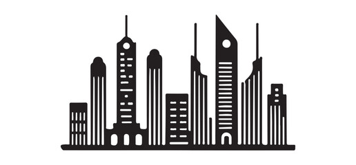 Modern City Skyline Silhouette Vector Illustration Design