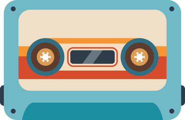 Retro Music Cassette Tape Illustration
