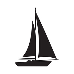 Simple Sailboat Silhouette Vector Illustration Design