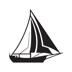 Sailing Yacht Silhouette Illustration Design