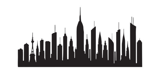 Fototapeta premium City Skyline Silhouette for Urban Projects