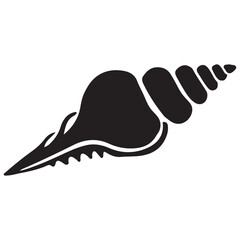 Seashell Silhouette Vector Graphic Illustration Nature Coastal Ocean Theme