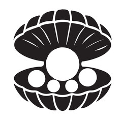Luxury Pearl in Shell Silhouette Illustration