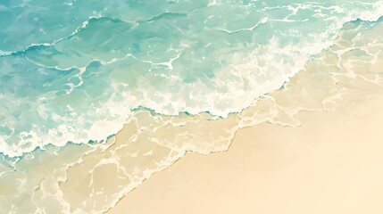 Beach shore waves gently lapping at the sand, bringing a sense of calm and relaxation